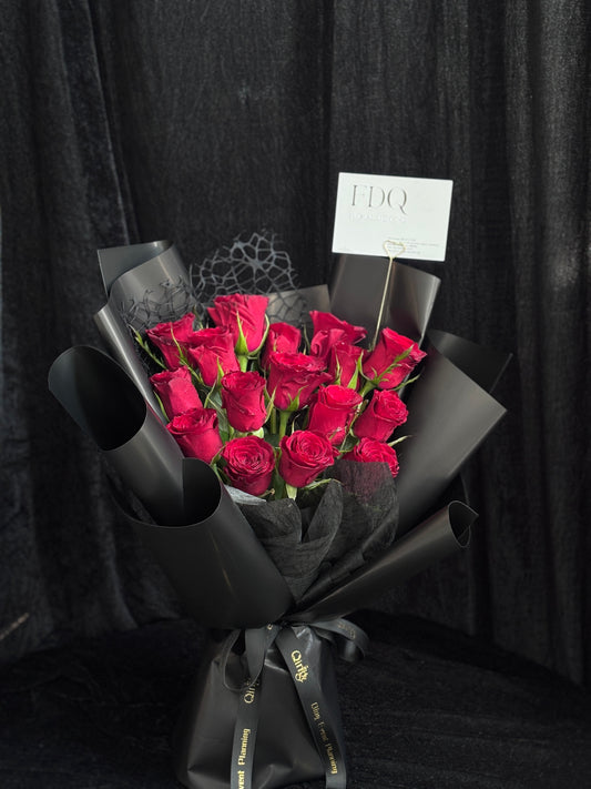 Velvet Flame Rose Bouquet (HB 54)