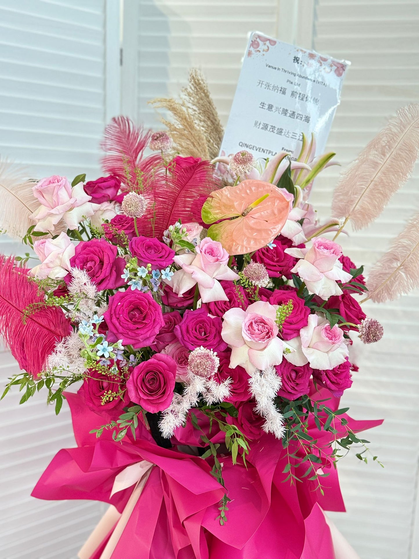 Magenta Grand Opening Flower Stand (KM 07)